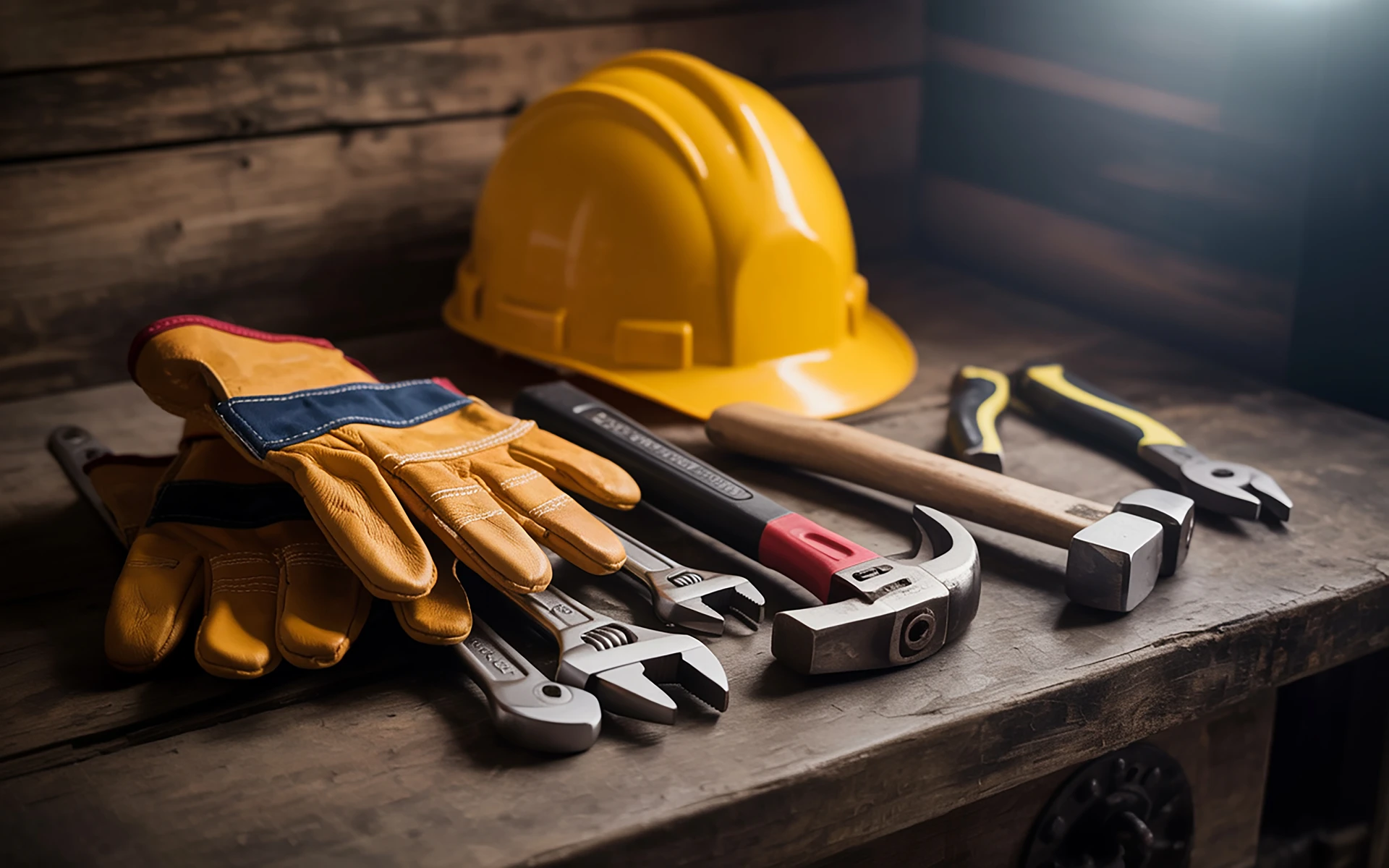 Un travailleur portuaire en &eacute;quipement de protection individuelle (casque blanc, gilet haute visibilit&eacute; jaune) consulte une tablette num&eacute;rique face &agrave; des conteneurs maritimes empil&eacute;s dans un terminal portuaire sous un ciel ensoleill&eacute;